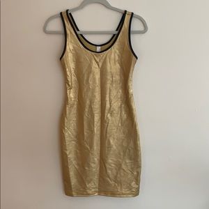 American Apparel Gold Metallic Body-con Dress